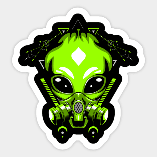 alien mask retro vintage Sticker